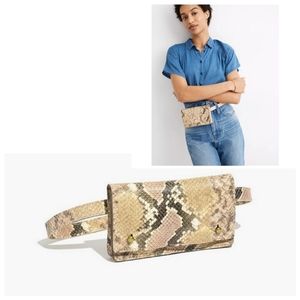 Madewell Snake Embossed Leather Belt Bag XS